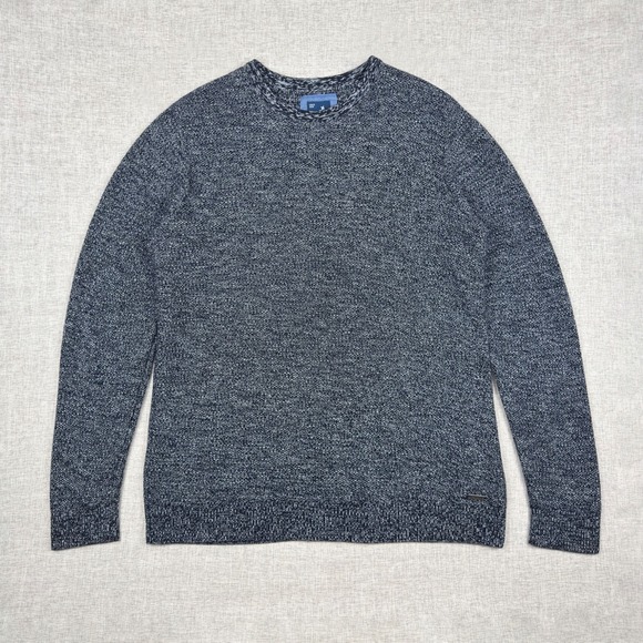 Kangol Other - Kangol Mens XL Marled Knit Crewneck Sweater Gray Black Cotton‎ Logo